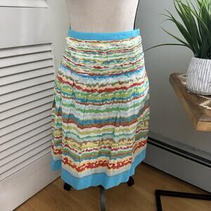 Vintage TALBOTS Womens Skirt 12P A-Line Preppy Abstract Print Artsy Garden Party